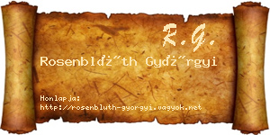 Rosenblüth Györgyi névjegykártya