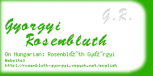 gyorgyi rosenbluth business card
